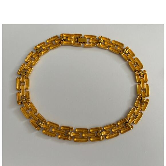 Vintage Chunky Collar Necklace Gold Tone - Picture 5 of 5